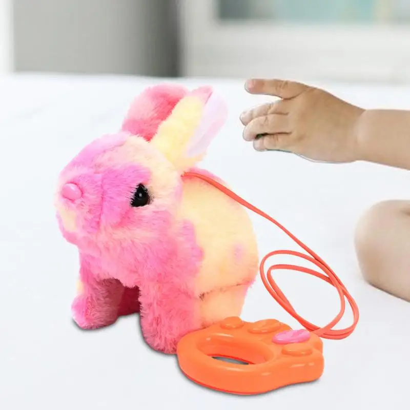 Hopping Bunny Toy Walking Animal Toy Electronic Animated Rabbit Walking Toy Interactive Walking Animal Toy con suoni/corda per