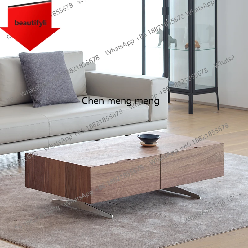 

X188 Solid wood coffee table black walnut tea table living room household rectangular tea table medium antique walnut