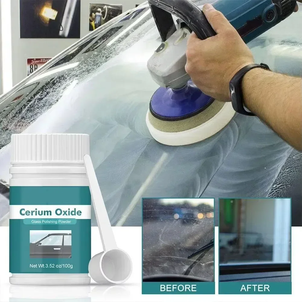 100g Glass Polishing Powder For Auto Car Windows Scratch Remover Glass Polishing Scratch Repair Powder Scratch Removal