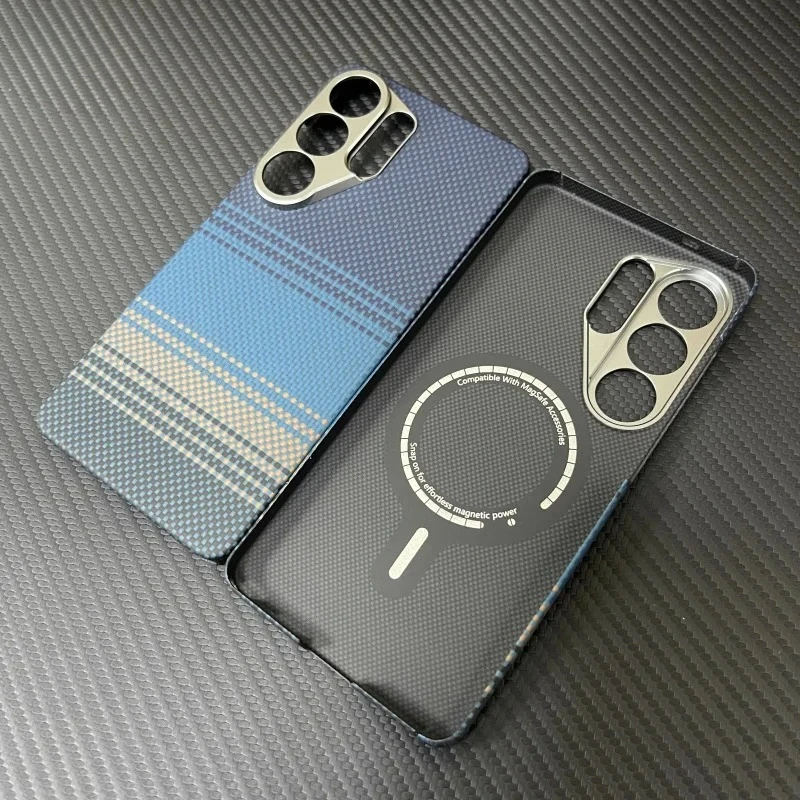 

Легкий тонкий противоударный чехол из кевлара и углеродного волокна для Samsung Galaxy S26 Ultra, защитный противоударный чехол