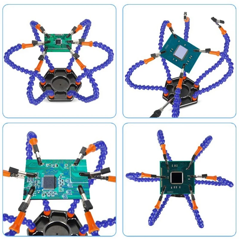 Imagem -06 - Bench Vise Tabela Braçadeira Estação de Solda com Braços Flexíveis Ferro de Solda Titular Pcb Soldagem Reparação Terceira Mão Ferramenta
