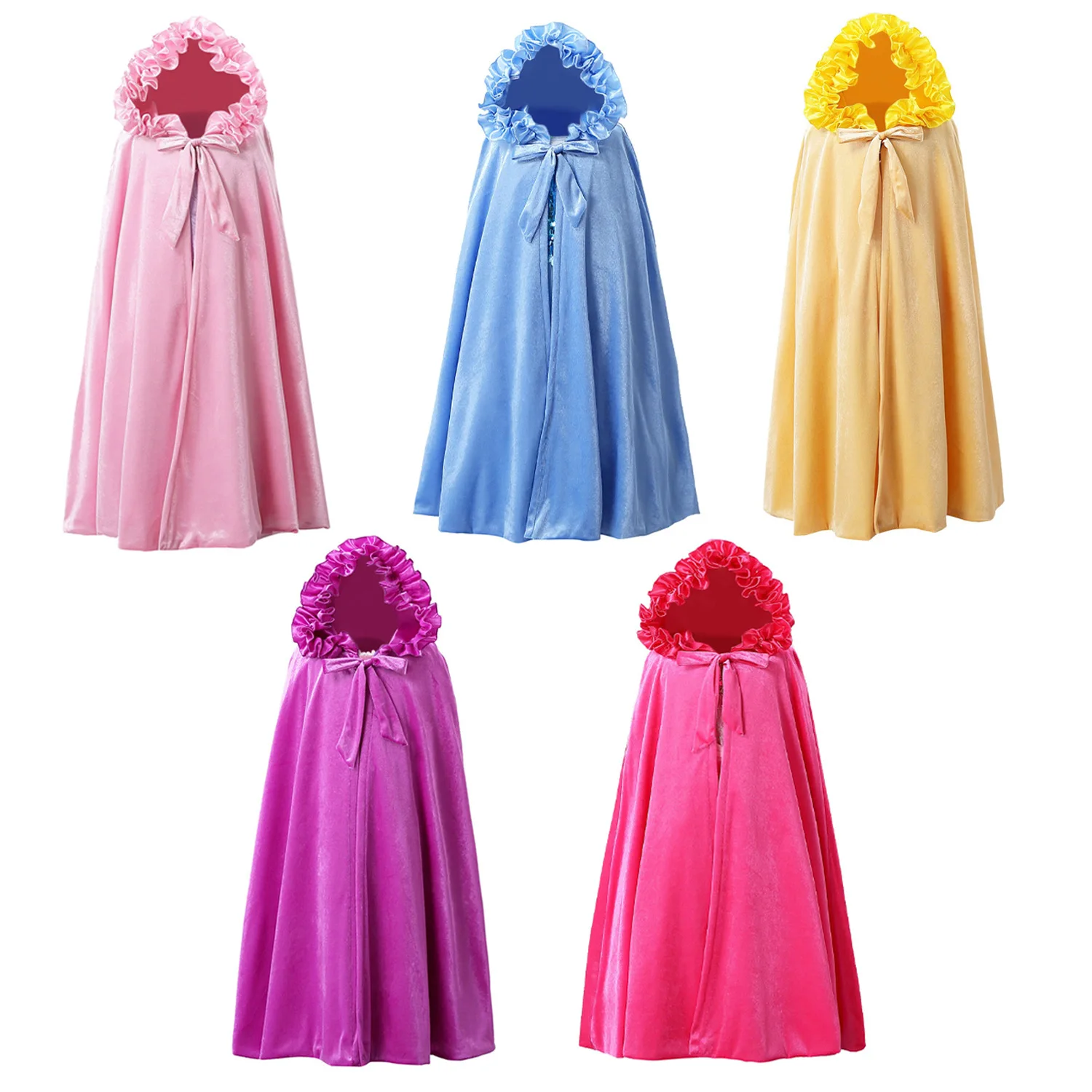 Capa de Elsa para niñas, capa de terciopelo con capucha, ropa de princesa Aurora Belle, capas para niños, disfraz de capa de dibujos animados de Navidad