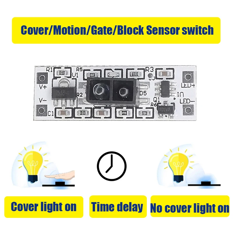 5V 12V 24V 4A Dimmable Sensor Switch Hand Wave Dimmer PIR Switch for LED Strip LED,Touch switch for  Kitchen Cabinet LED Lights