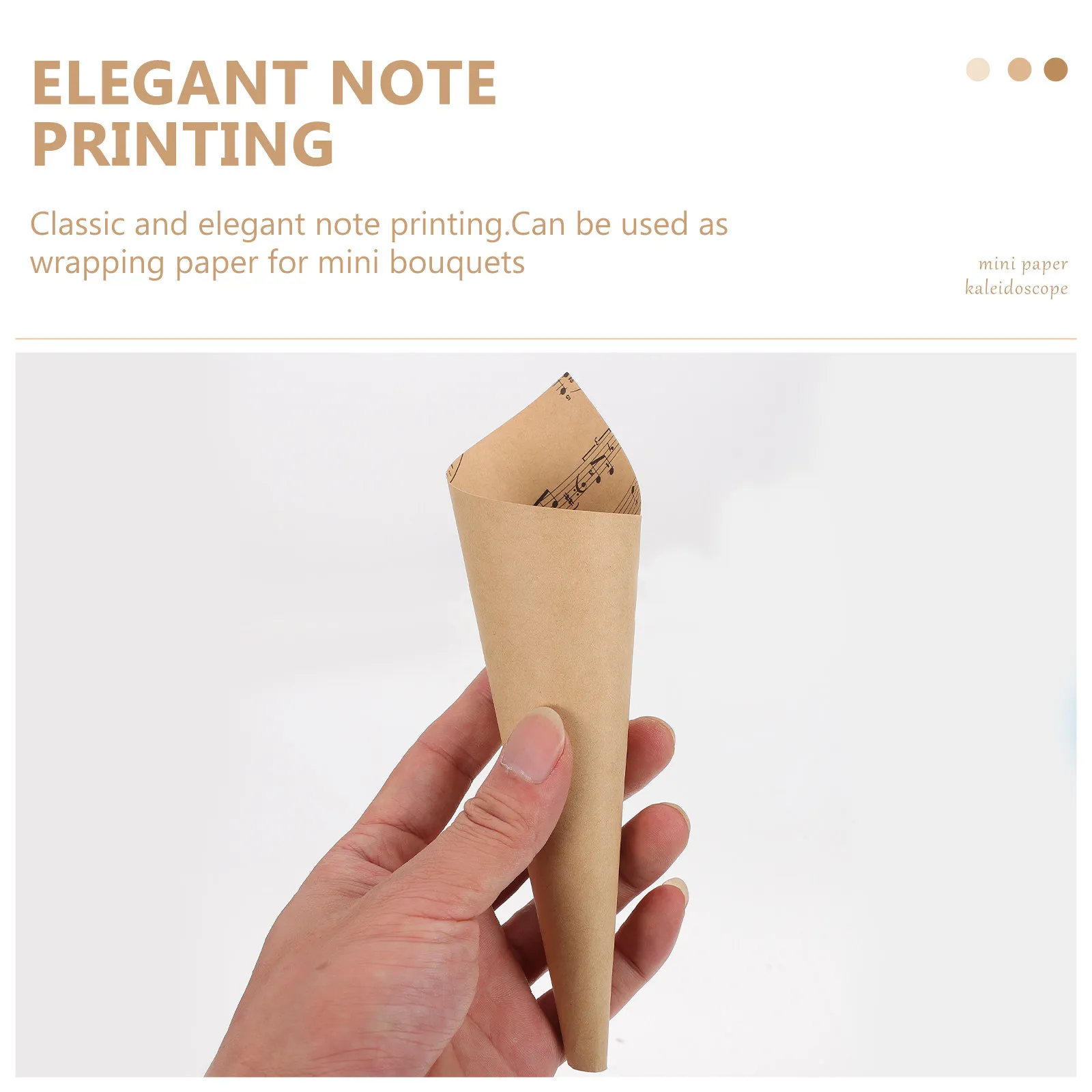 50pcs Paper Cones For Party Food Candy Ice Cream Kraft Wrappers Diy Flower Cake Cones Bulk Packaging Supply Decorated Hemp Rope