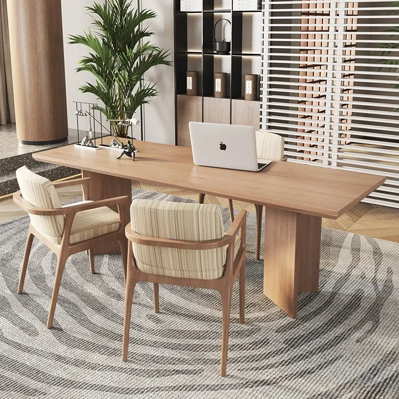 for Nordic Solid Wood Desk Home Study Bedroom Large Log Color Computer Desk Office Simple Boss Table