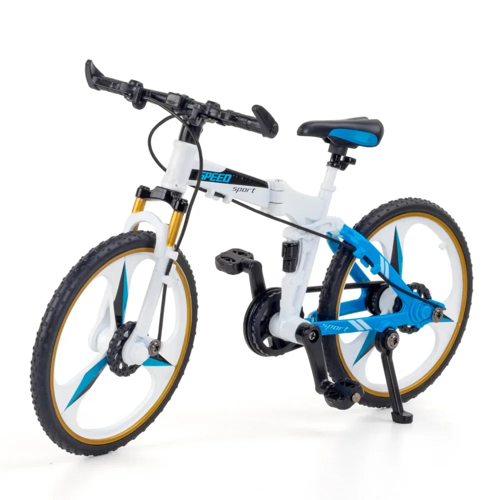 Simular un modelo de bicicleta plegable de aleación 1:10, adornos, juguetes para niños, pasatiempos, regalos