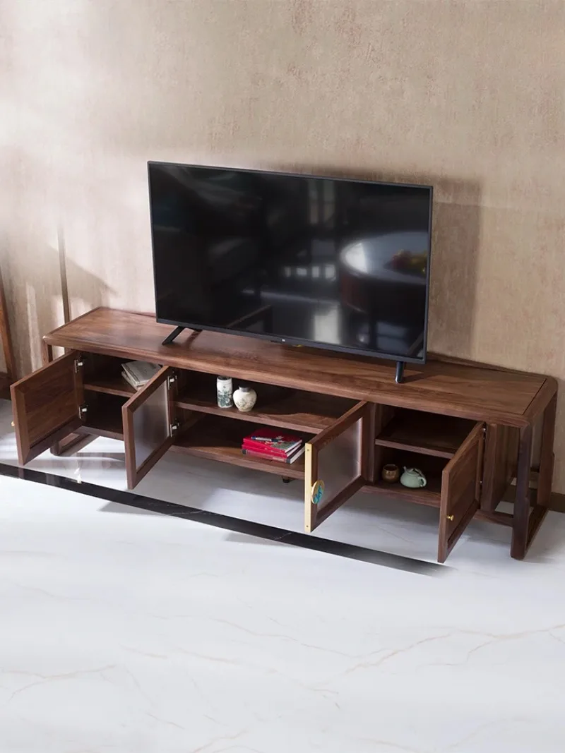 New Chinese style TV cabinet North American black walnut solid wood living room coffee table