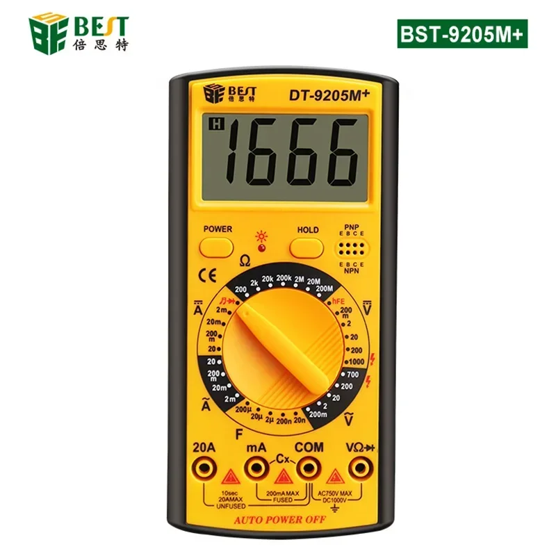 BEST 9205M+ LCD Digital Multimeter Voltmeter Ohmmeter Ammeter Tester With buzzer Tester Meter VS DT830B RM101 DT9205