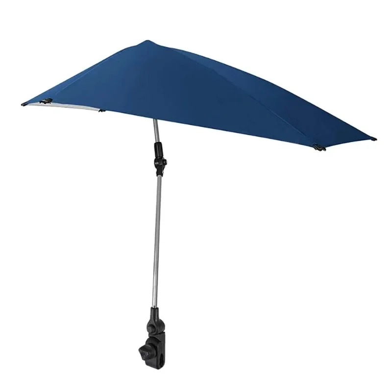 1pc Umbrella 120 * 100cm UPF 50+ Beach Fishing Clamp-On Umbrella Sunshade Protection Shelter Canopy  Blue Outdoor Tools