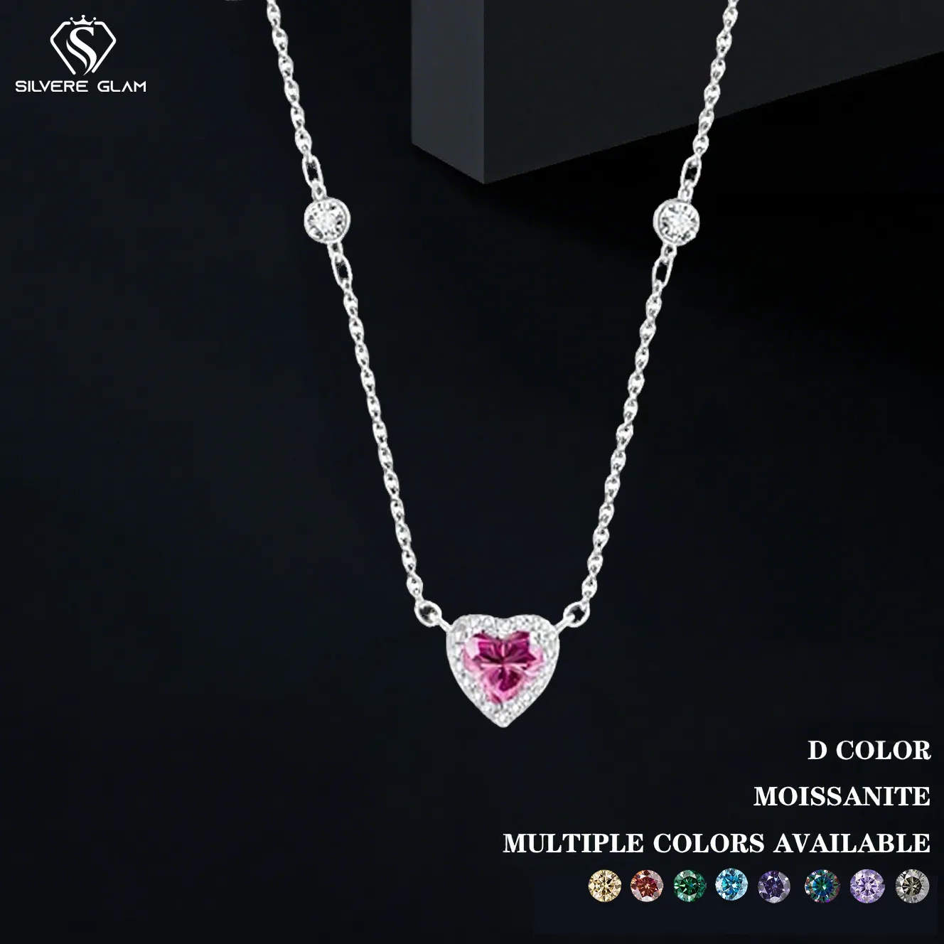 

TY 0,8 карата муассанит, ожерелье из стерлингового серебра 925 пробы для женщин, ожерелье с подвеской в форме сердца, цвет D, блестящие ювелирные изделия, лабораторный бриллиант