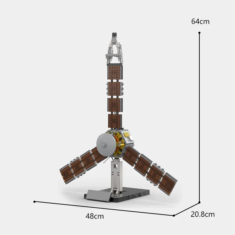 BuildMoc-Detector cósmico de Júpiter, Orbiter Polar, bloques de construcción, Juno, sonda espacial, vehículo de exploración, ladrillos, juguetes para niños, regalos