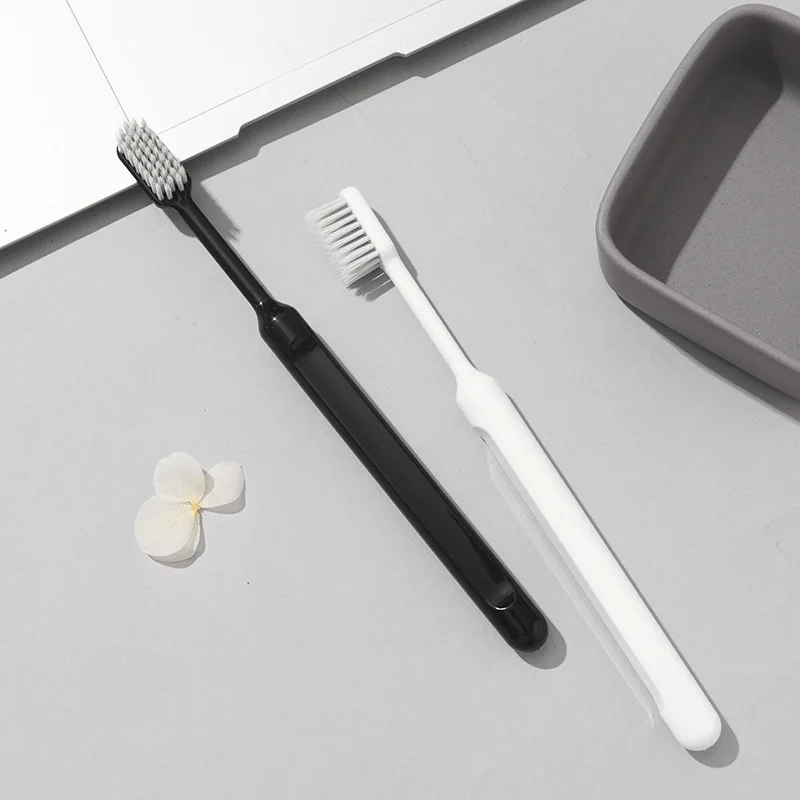 شاومي فرشاة الأسنان الفضة أيون فرشاة الأسنان المضادة للبكتيريا أبيض وأسود لينة شعيرات فرشاة الأسنان مادة pp للزوجين الأسرة