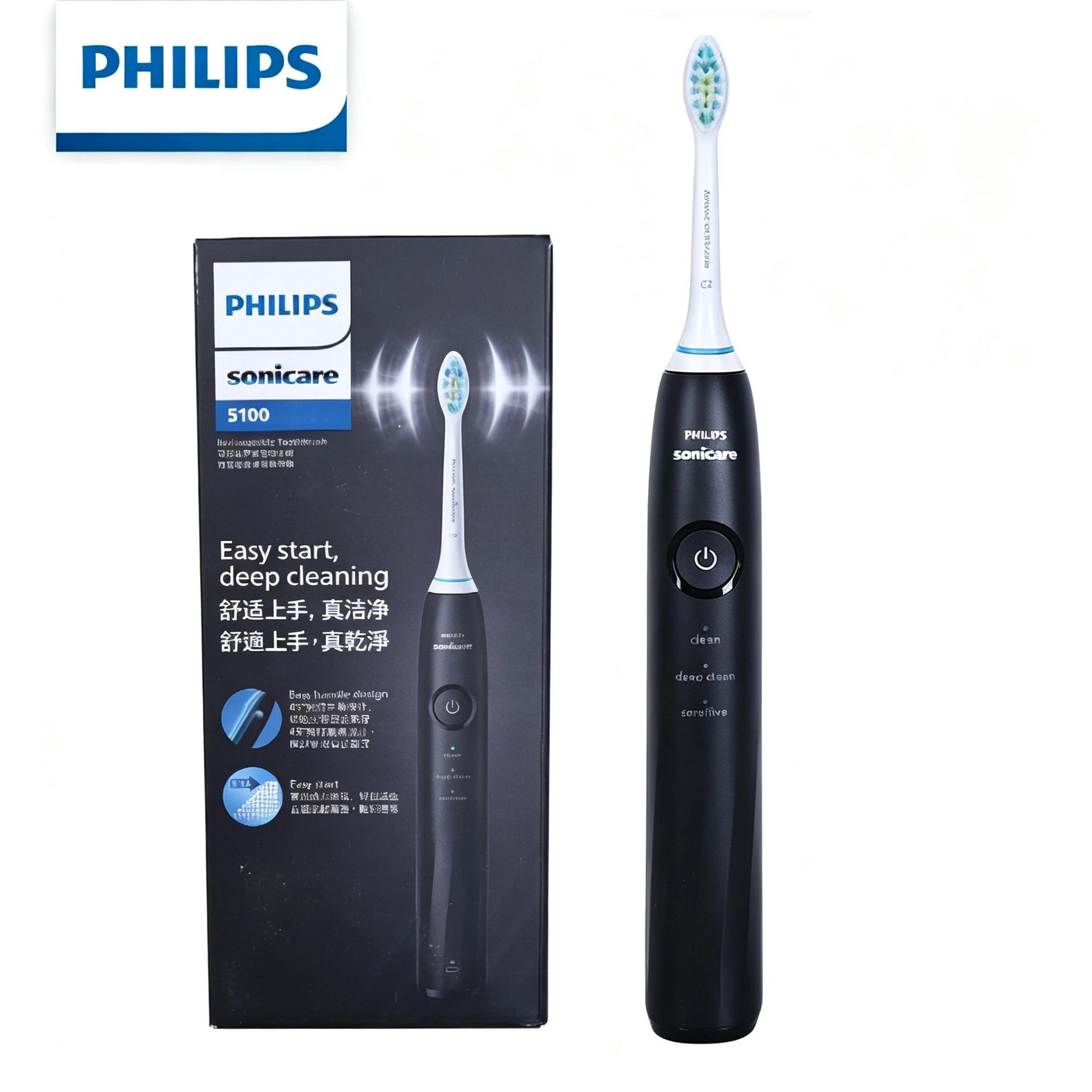 Philips Sonicare HX5070 Sonic Electric Toothbrush 3 Modes Pressure Sensor Waterproof USB Rechargeable Adult Toothbrush