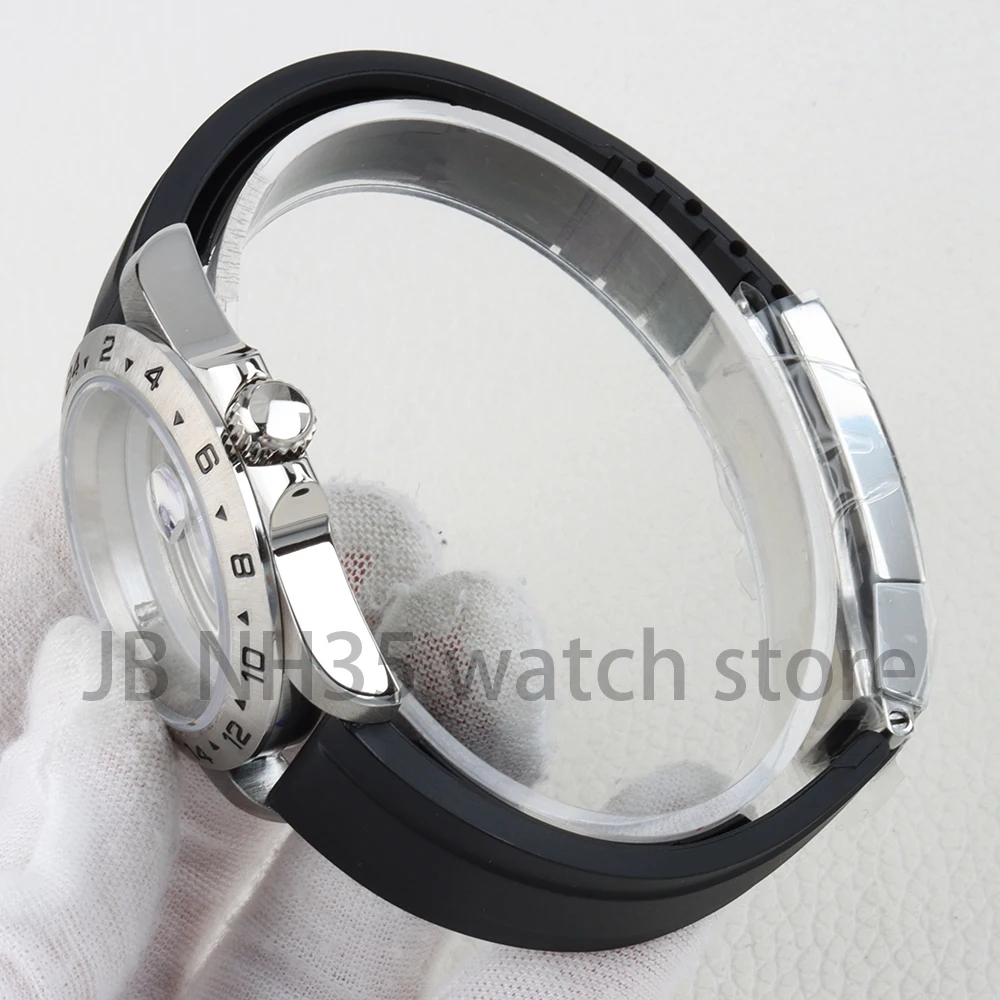 39mm NH35 Sapphire Glass Watch Case For Explorer 2 Case Stainless Steel Solid Bezel For GMT NH34 NH35 NH36 Movement 28.5mm Dial