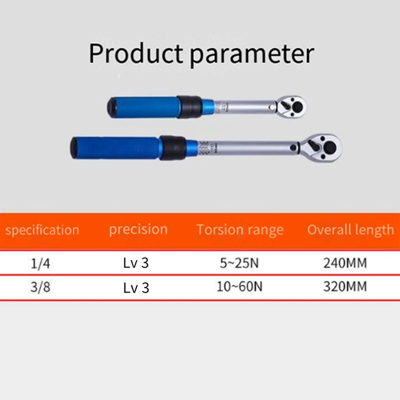 1-4 5-25N.M Square Drive Torque Wrench Accuracy Car Bike Repair Hand Tools Spanner 2-Way Ratchet Key Easy Install