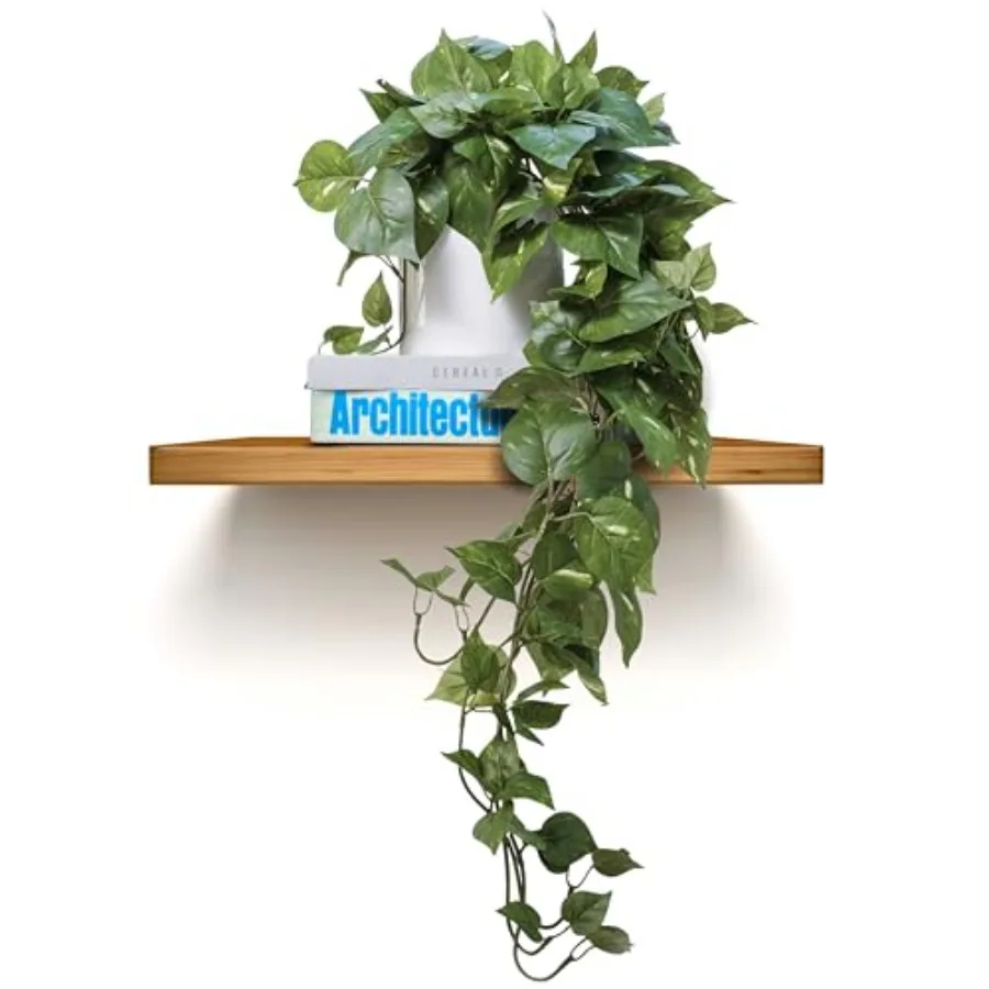 

Реалистичная искусственная плющевидная лиана (потос) темно-зеленого цвета для домашнего декора, подвесные искусственные растения в горшках, идеально подходят для полок, спальни, ванной комнаты