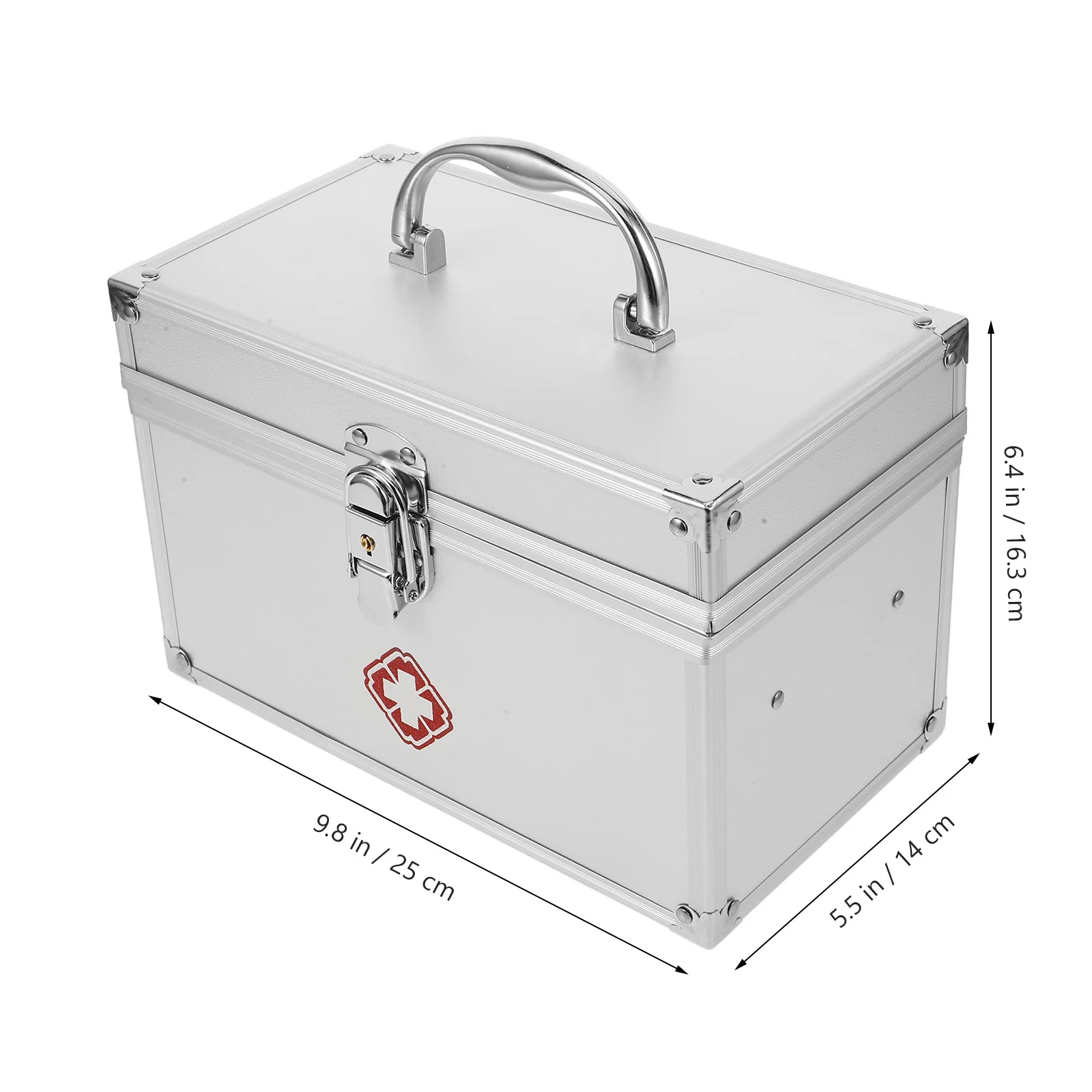 First Aid Box Large Capacity Portable Medicine Storage Box Metal Emergency Case For Home Outdoor Camping Sealing Sturdy