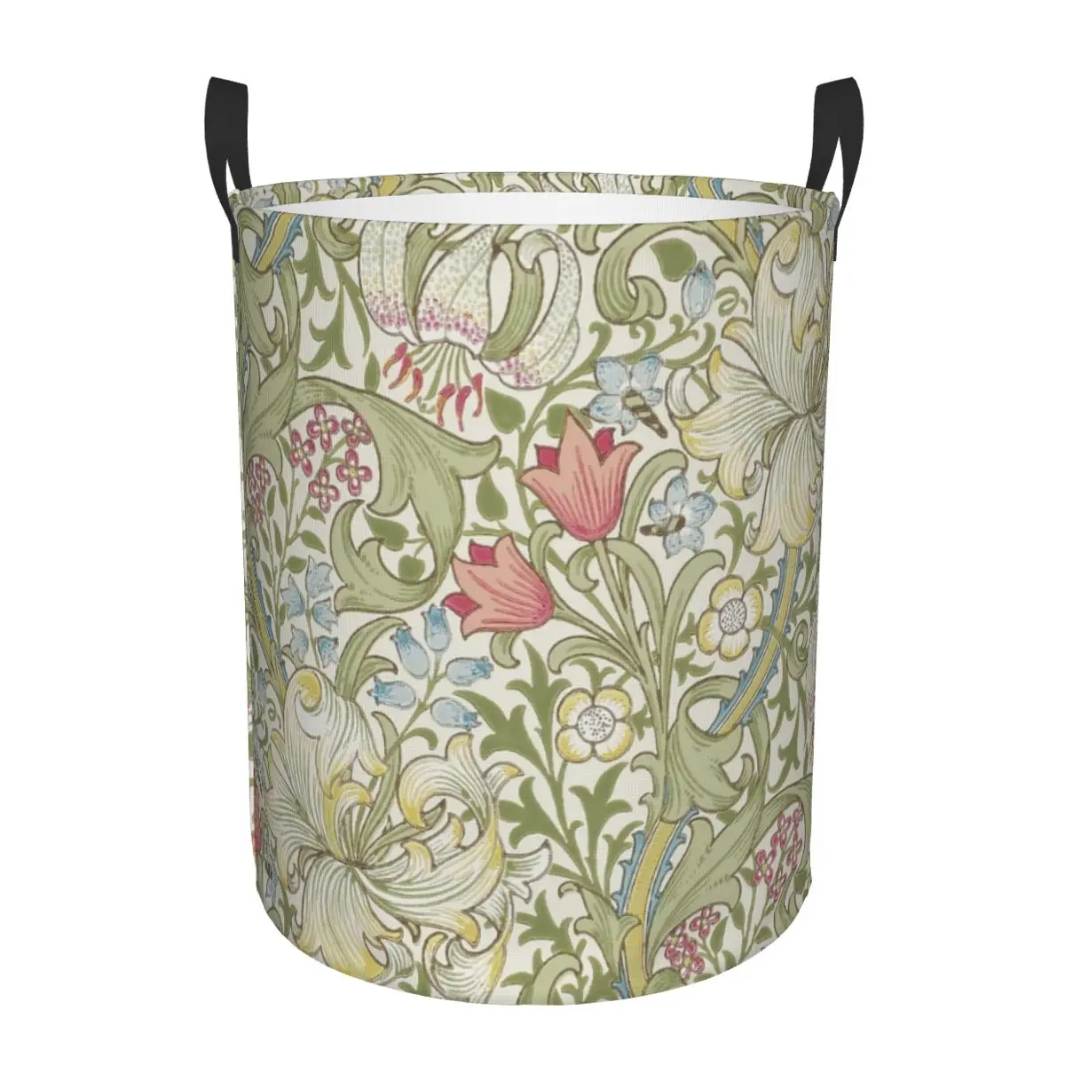 Custom William Morris Art Laundry Basket Collapsible Floral Textile Pattern Baby Hamper for Nursery Toys Organizer Storage Bins