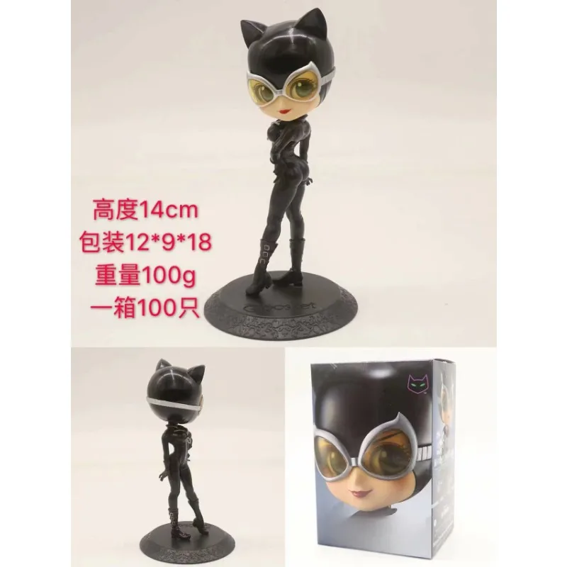 Q-version DC comic big eyes Catwoman Model Toys Collectable Desktop Ornaments Kids Xmas Gifts color box-packed Handmade model