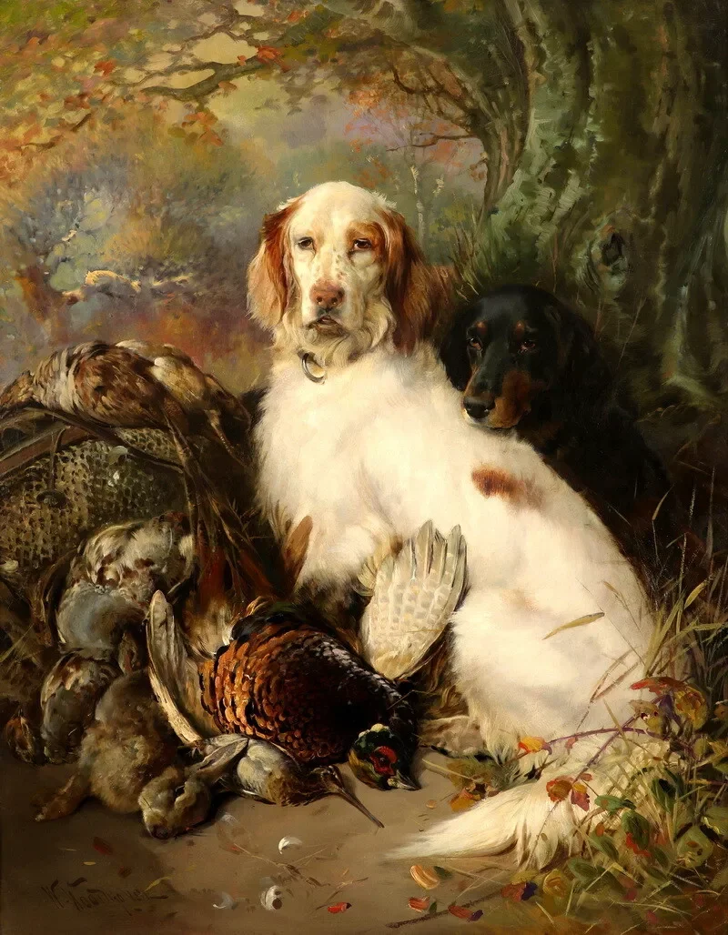 Animal hound, Art Picture Print Silk Poster Living Room Decor ,Home Wall