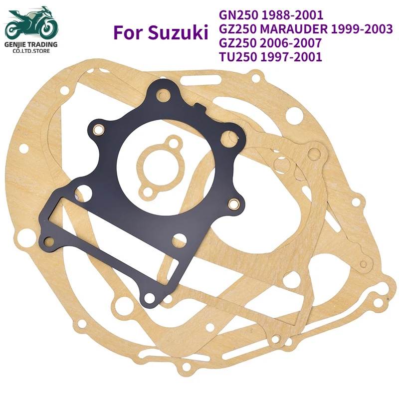 

Полный двигатель для капитального ремонта головки блока цилиндров, коврик для Suzuki GN250 1988-2001 GZ250 MARAUDER 99-03 GZ 250 TU250 97-01