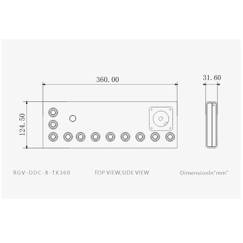 Imagem -05 - Bykski-acrílico Distro Placa Conselho para pc Cooler System Case Fit Rígido Mangueira Tubo Combo Bomba Ddc Rgv-ddc-x-tk360