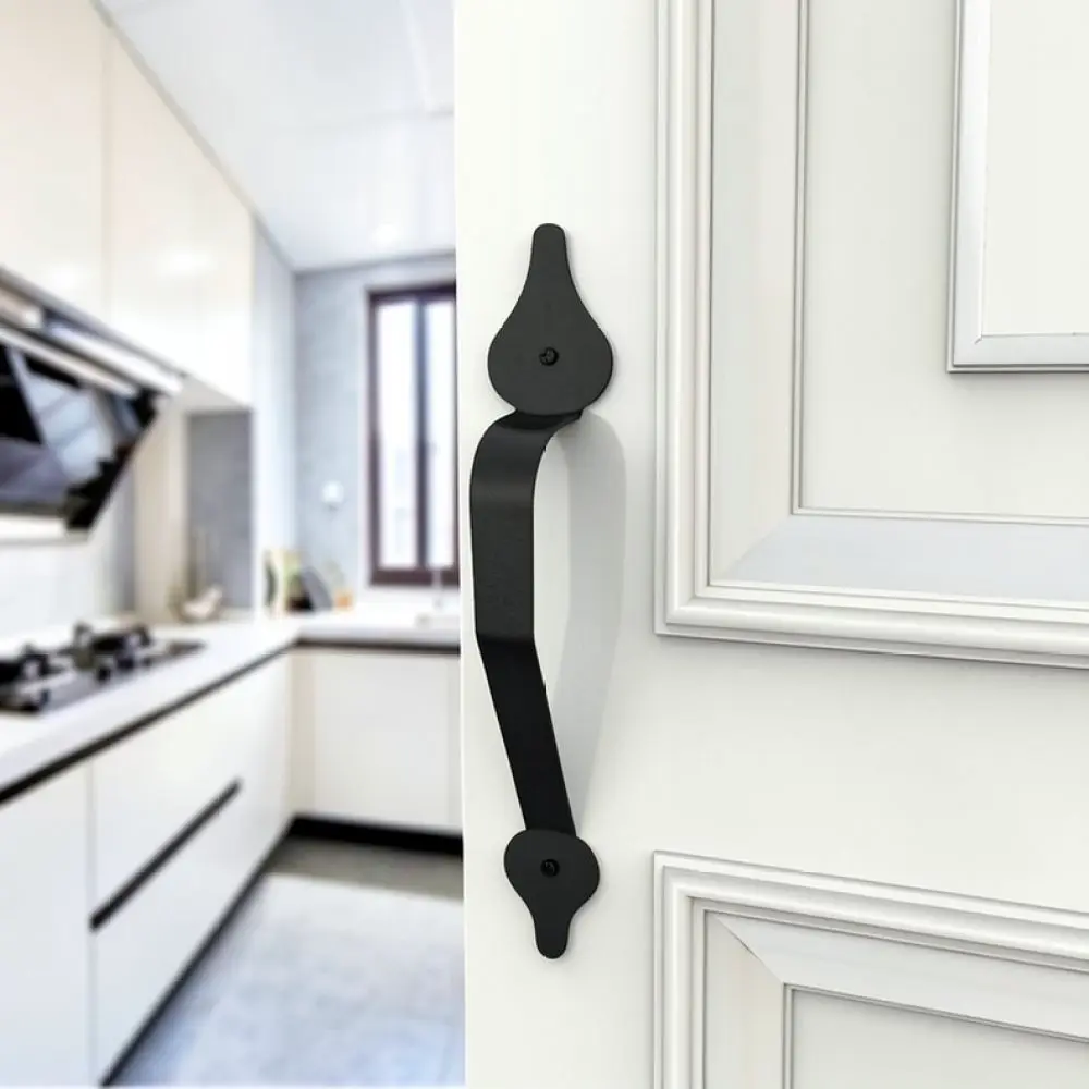 Industrial Style Decorative Garage Door Handle Hinge Set Iron Hardware For Wood Barn Gate Exterior Decoration