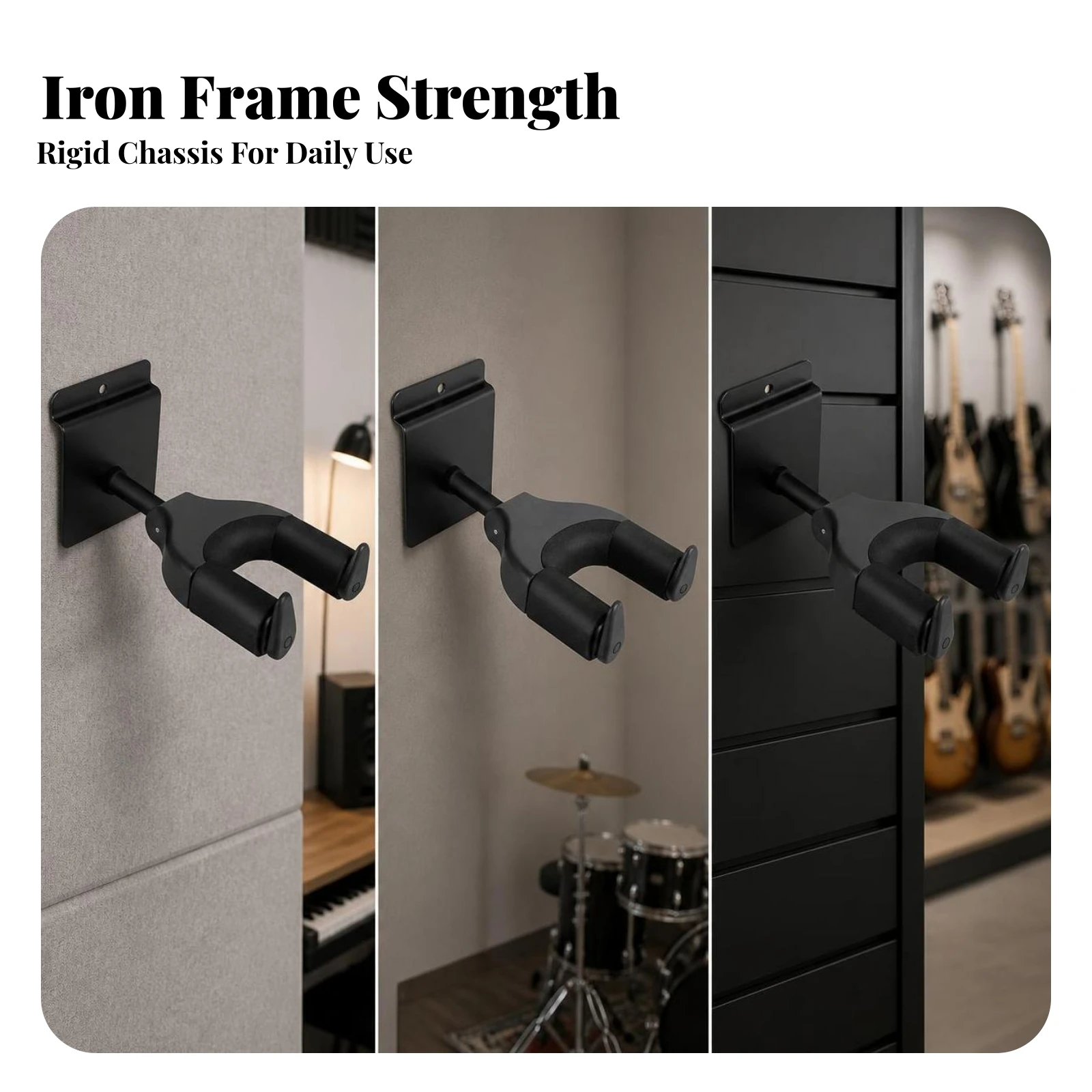 Guitar Wall Hanger Compact Guitar Hanger with Auto Lock Safeguarding Safe for Guitarists, Home Studio, Music Room