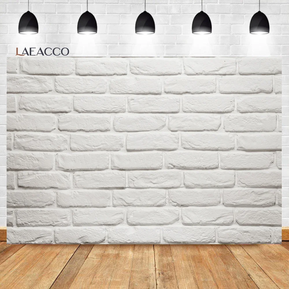 

Laeacco White Brick Wall Photography Backdrop Vinyl Photocall Birthday Background Baby Shower Photophone Newborn Photozone Props