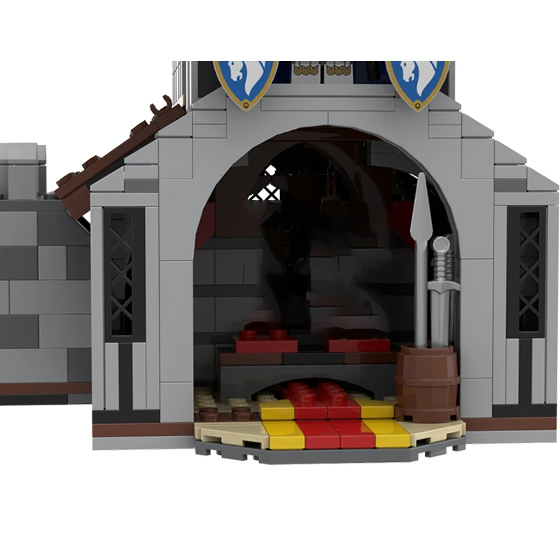 Novo castelo medieval militar modelo moc tijolos de construção capela tecnologia modular presentes feriado montar crianças brinquedos terno