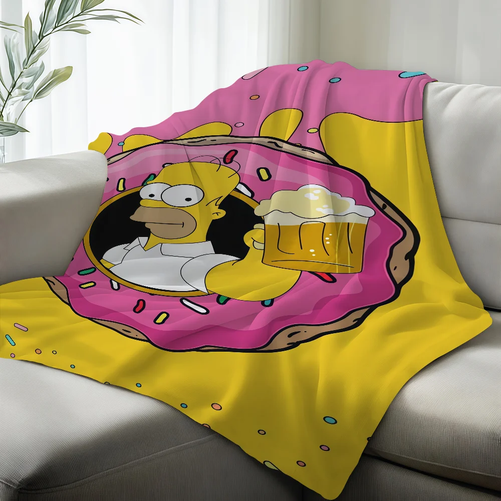The S-simpsons Cartoon Blanket Suitable For Sofas Beds Offices Cars Outdoor Travel An Ideal Gift For Friends Family
