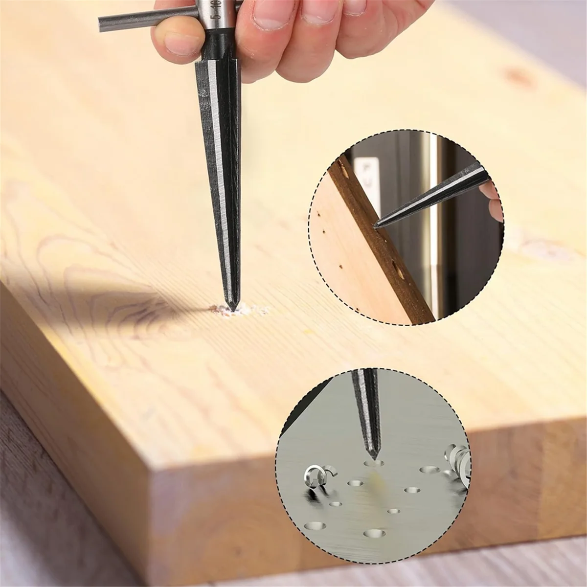 2025+ 2Pcs T Handle Tapered Reamer Tool, 3-13mm (1/8-1/2 Inch) & 5-16mm(1/2-5/8 Inch) Bridge Pin Hole Hand Reamer Tool
