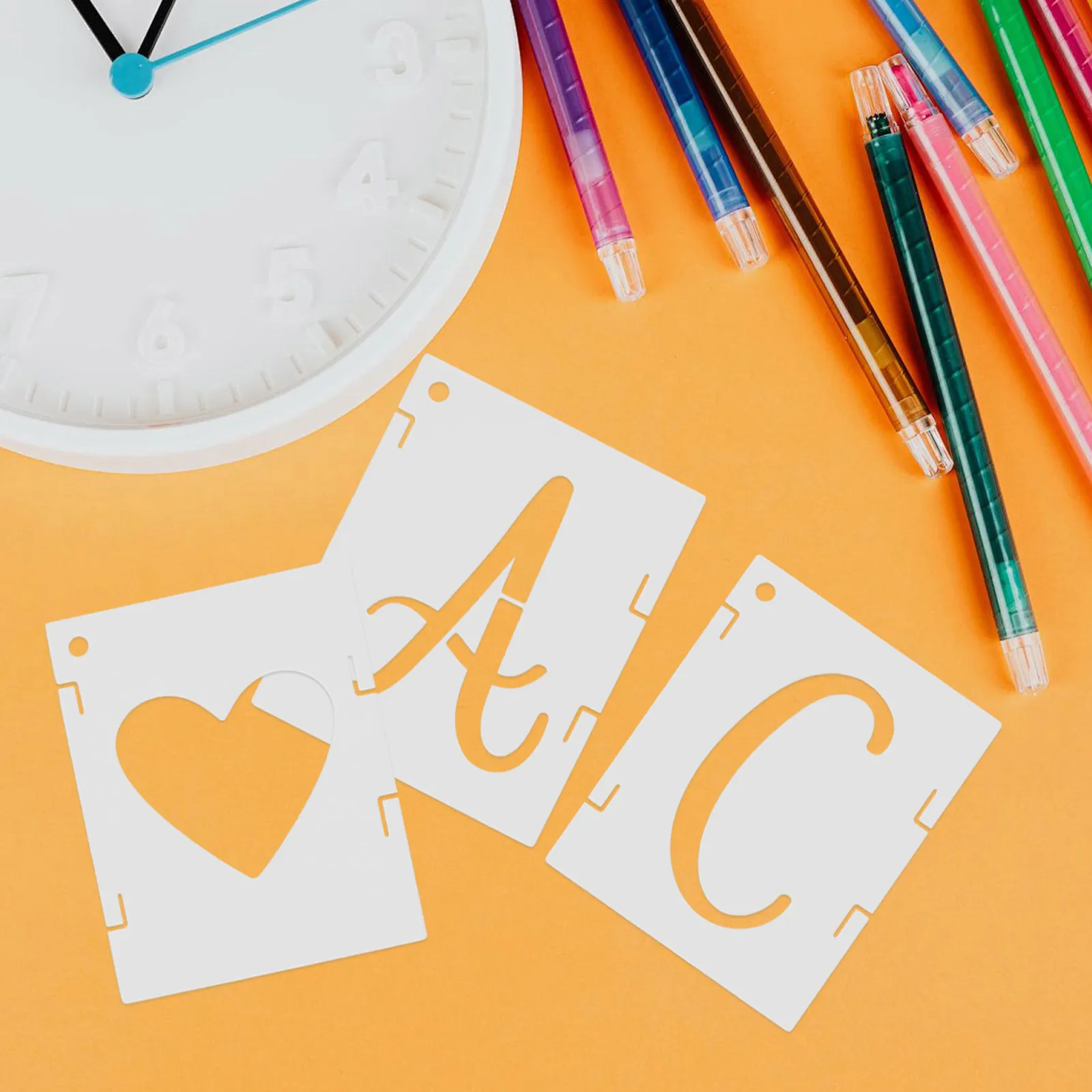 

42Pcs Portable Lightweight Alphabet Stencils Pet Material Versatile Use for Graffiti Drawing Spray Paint DIY Crafts