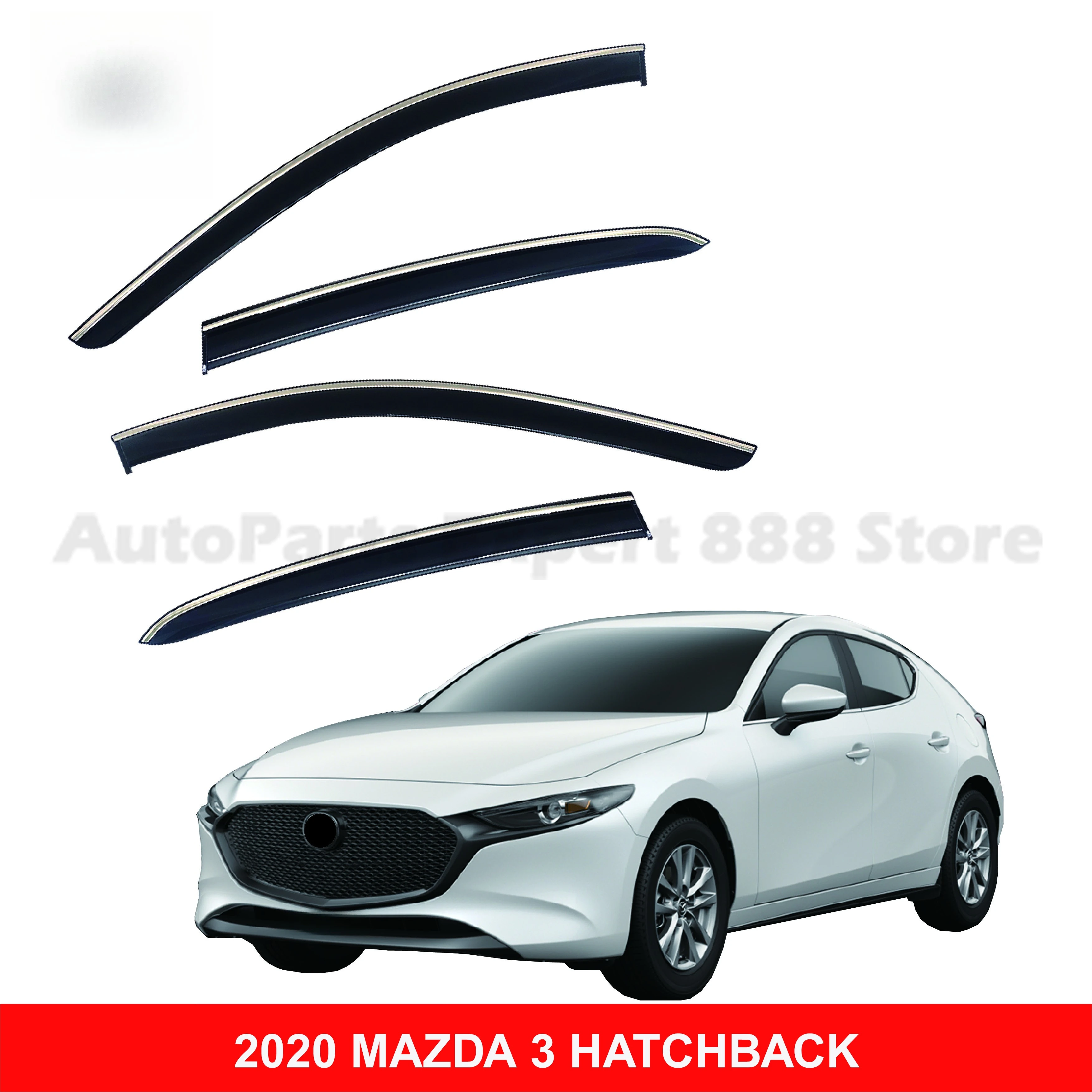 Modification Part Weather Shield For MAZDA 3 HATCHBACK 2020 Wind Deflector Car Rain Visor Injection Sun Visor Rain Guard