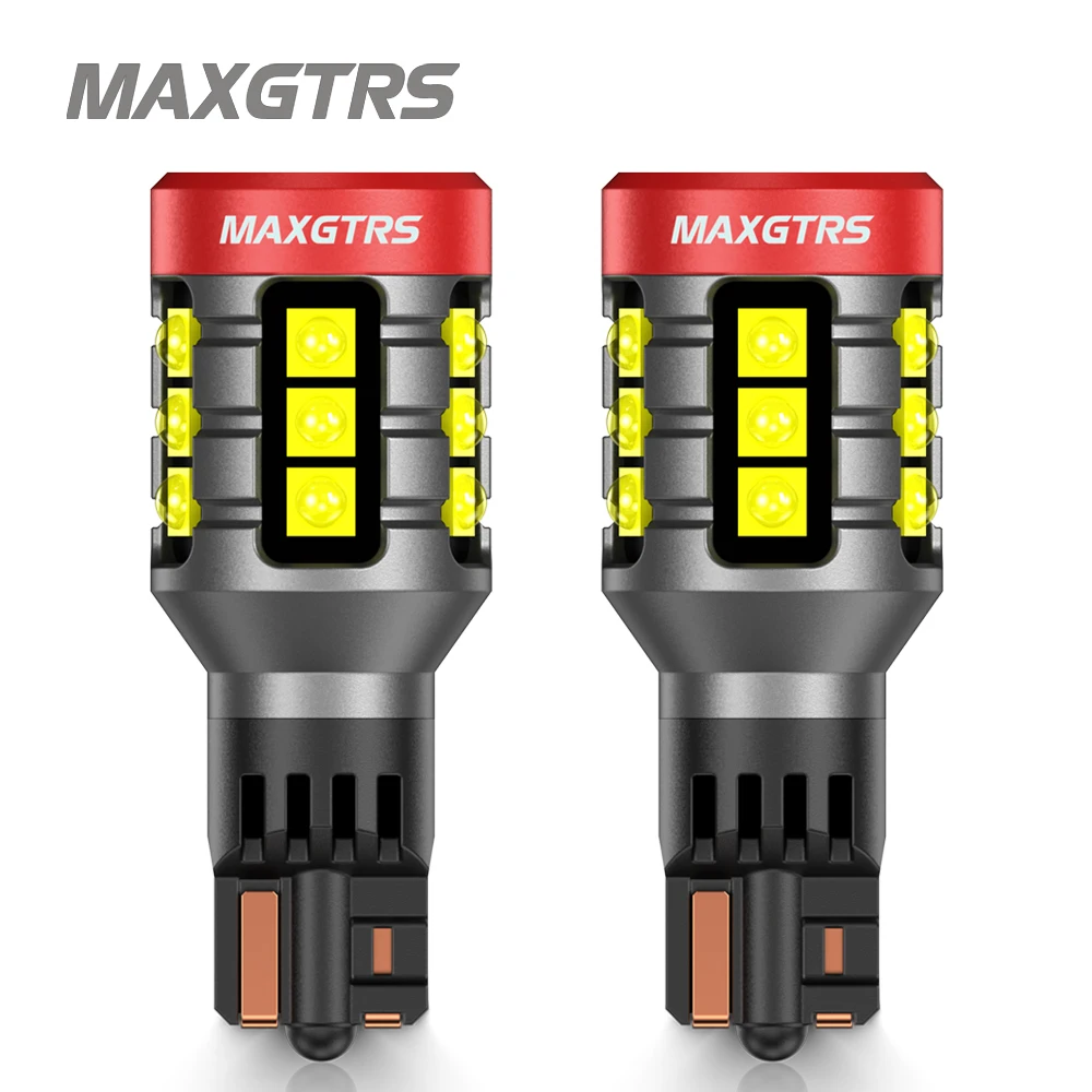 MAXGTRS 2Pcs T15 W16W LED Bulb No Error White Yellow Super Bright 921 912 LED Canbus Tail Lamp Brake Lights Car Automotive Light
