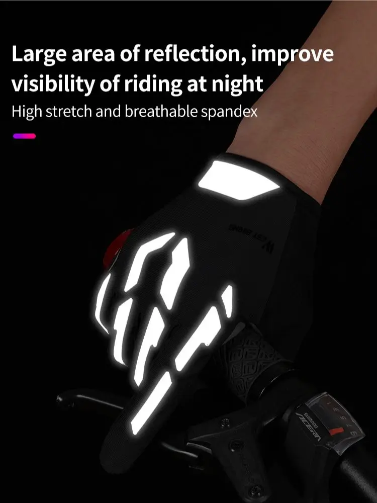 AliExpress West Biking WEST BIKING Reflective Cycling Gloves Touch Screen Full & Half Finger Bicycle Gloves Anti-slip Shockproof MTB Road Bike Gloves