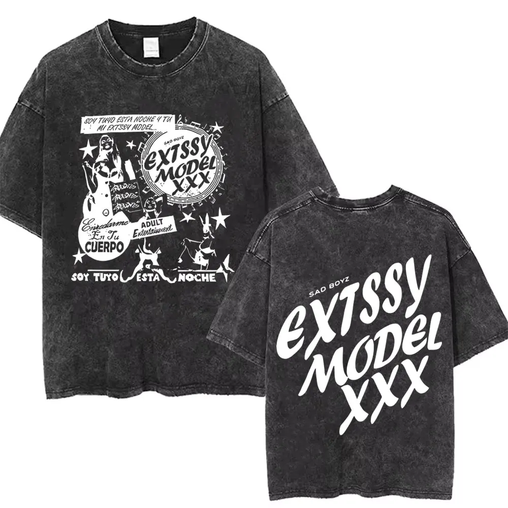 

Washed Vintage Junior H Sad Boyz Tour T Shirts Men Women Hip Hop Fashion Tshirt Men's Oversized Crewneck Short Sleeve T-shirts