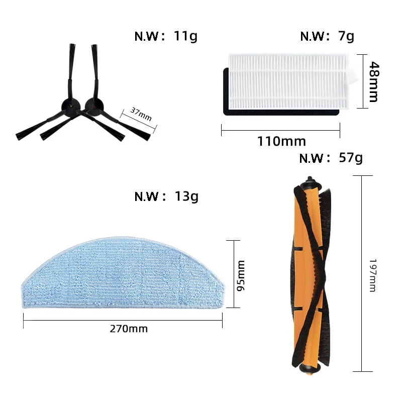 الرئيسية الجانب فرشاة Hepa Filer ممسحة خرقة الغبار حقيبة ل شاومي Lydsto G2/ G2D قطع الغيار استبدال روبوت مكنسة كهربائية الملحقات