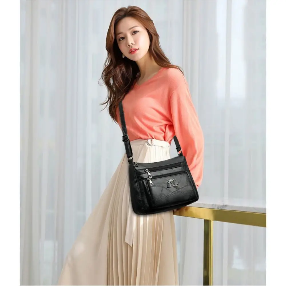 Fashion Ladies PU Leather Bag Women Crossbody Bag Multi-layer Shoulder Bags Handbag