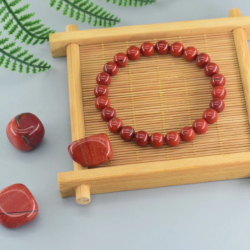 Natural Stone Real Red Jasper Prayer Bead Bracelet Women Men Rosary Stretch Elastic Bracelets Yoga Meditation Jewelry Wholesale