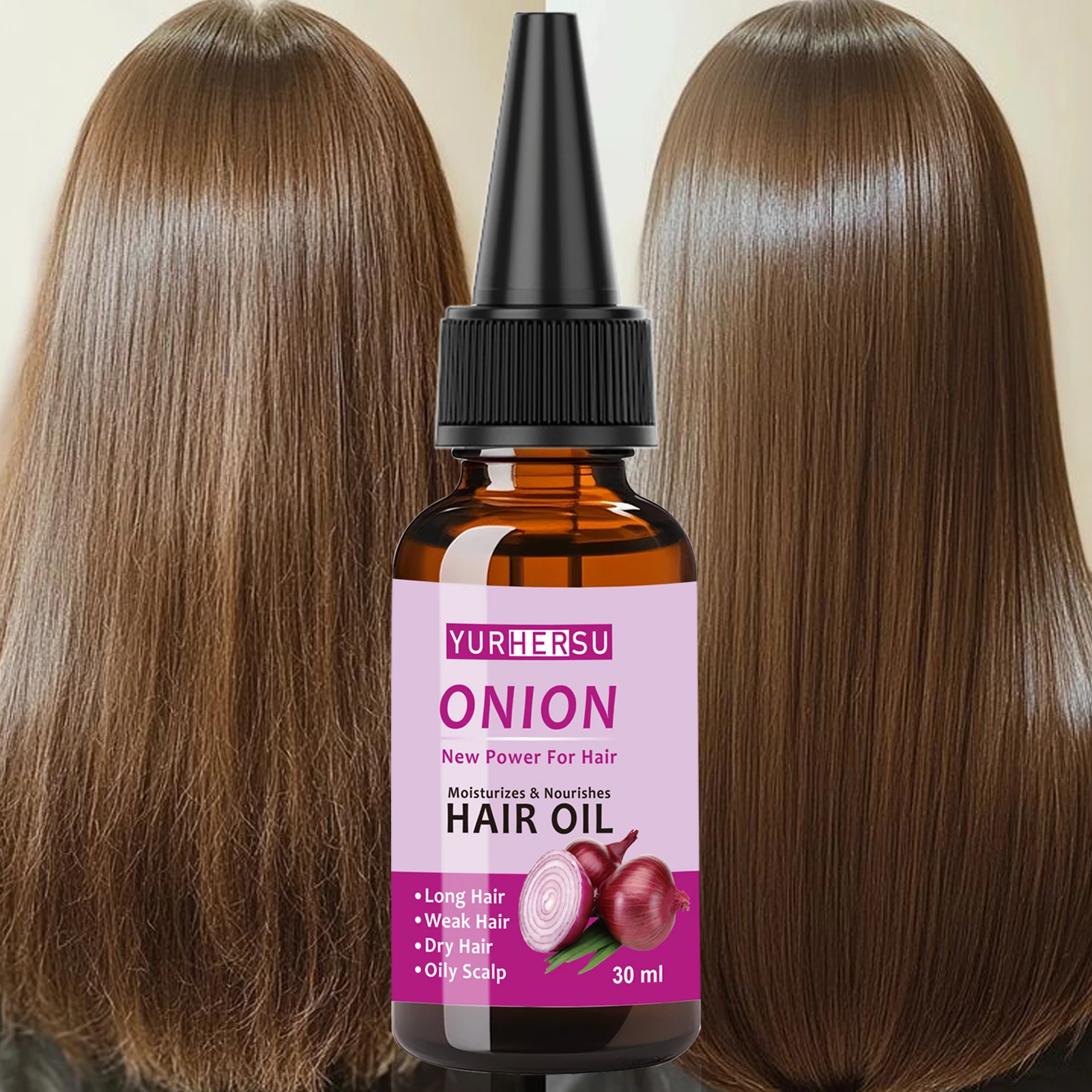 

Луковое масло для волос для быстрого роста и восстановления повреждений волос, остановки выпадения волос, контроля вьющихся волос, добавления блеска и силы