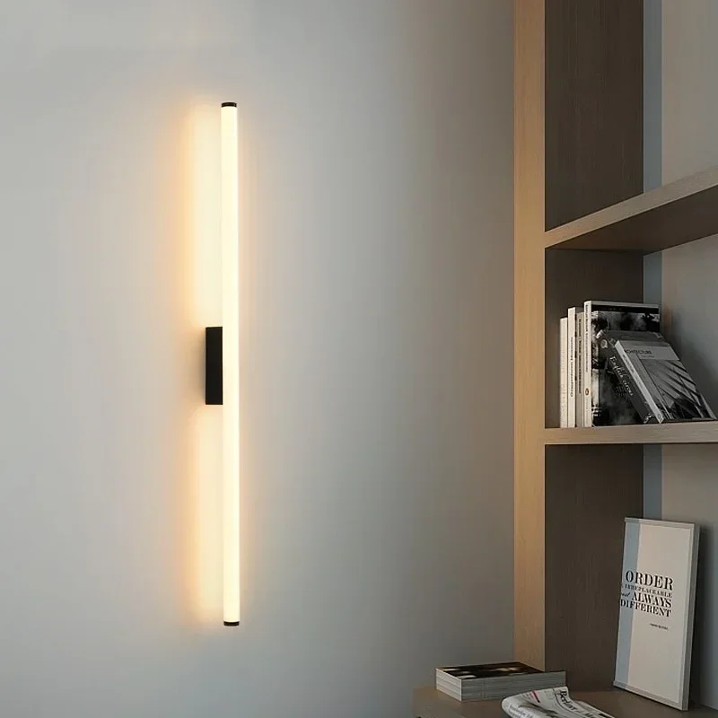 

Modern Bedroom Bedside Led Wall Lamp Minimalism Long Strip Foyer Backgroud Atmosphere Decoration Bathroom Mirror Lustre Lights