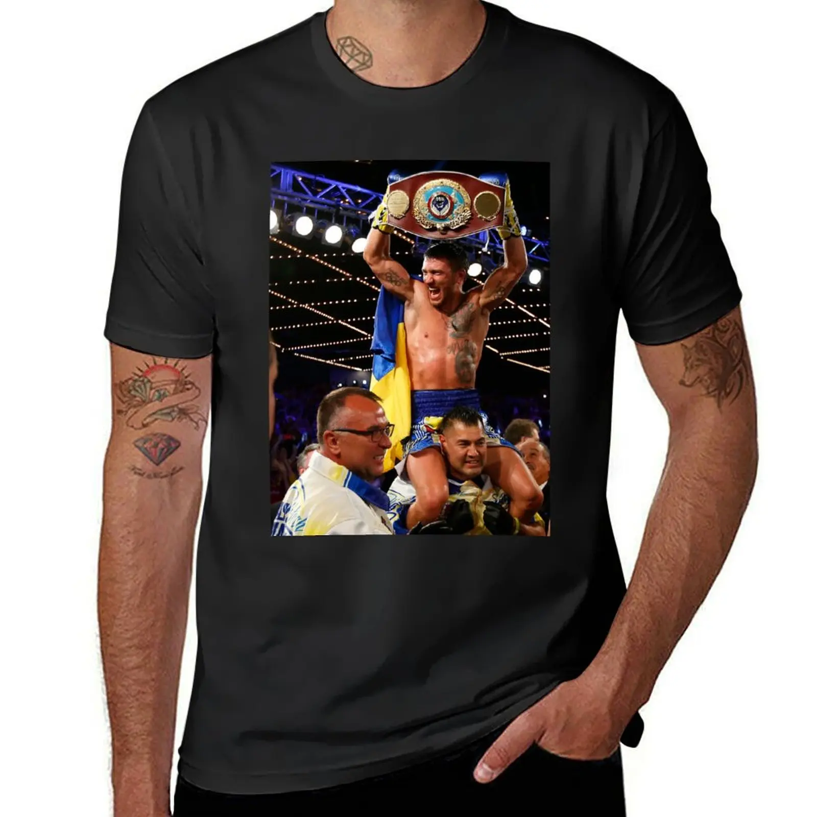 Vasyl Lomachenko T-Shirt sports fans korean fashion new edition plain black t shirts men