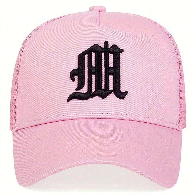 Unisex M Buchstaben-Stickerei Baseball-Netzkappen Hip-Hop-Kappe Frühling Sommer Outdoor Verstellbare Freizeithüte Sonnenschutzhut – Detail 8