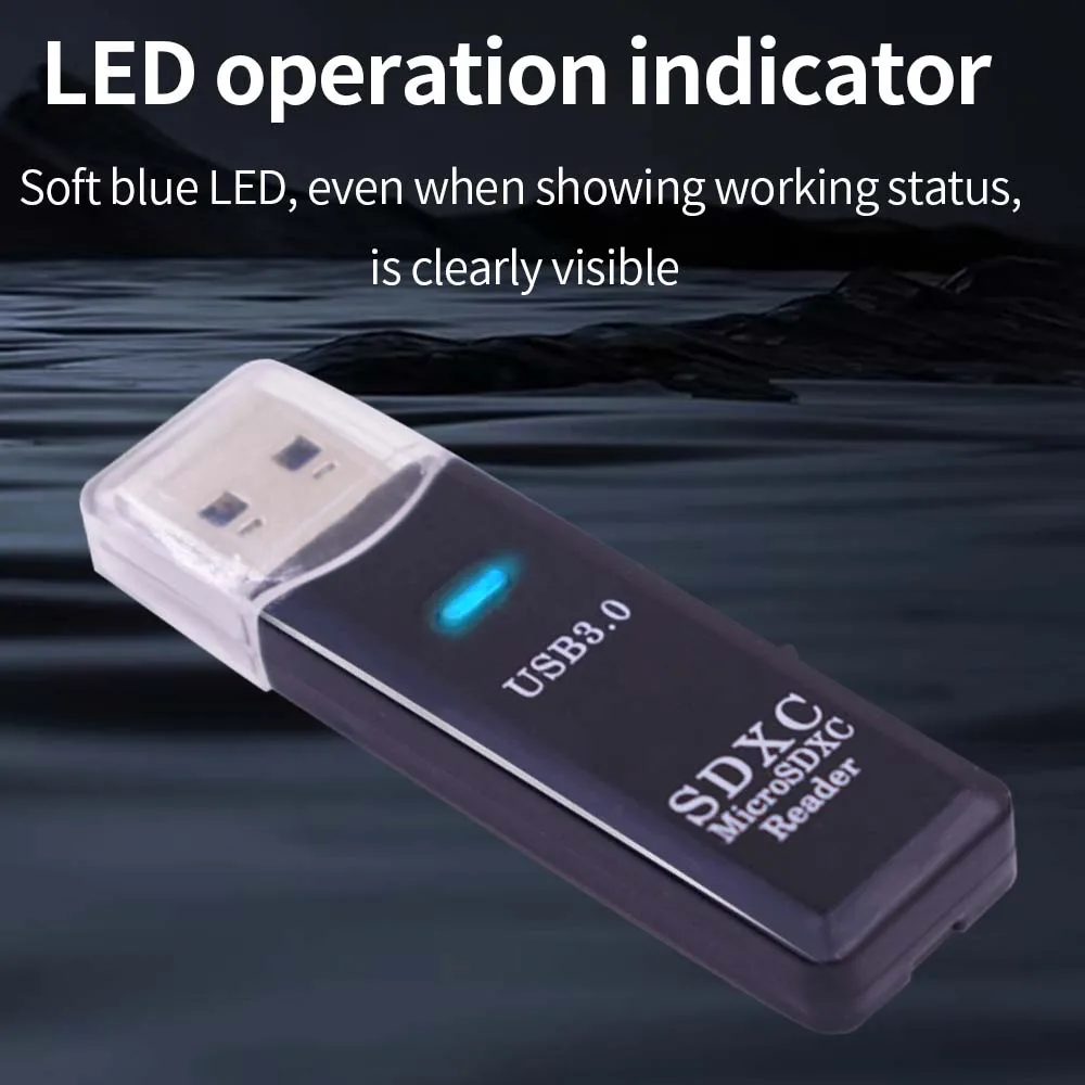 TISHRIC USB3.0 TF/SD Card Reader 2-in-1 Card Reader Easy Plug and Play Memory Card Adapter High Speed  for Camera Phone Computer