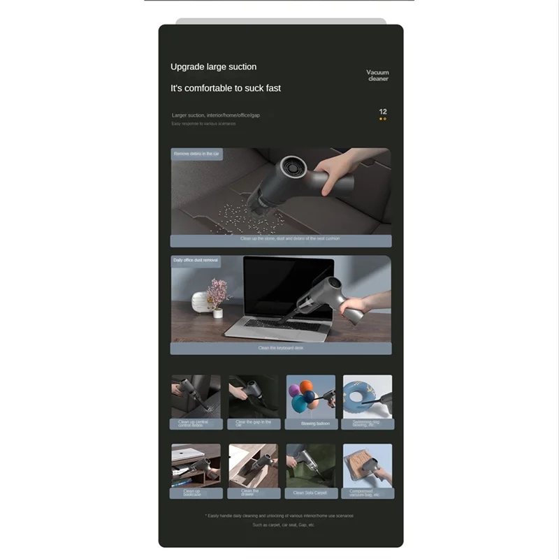 

Vacuum Cleaner Portable Car Vacuum Cleaner 11000Pa Strong Suction Vacuum Cleaner Dual Use