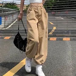 Bloomers Pants Women Streetwear All-match Students Loose Korean Bundle Feet Adjustable Waist American High Street Safari Style