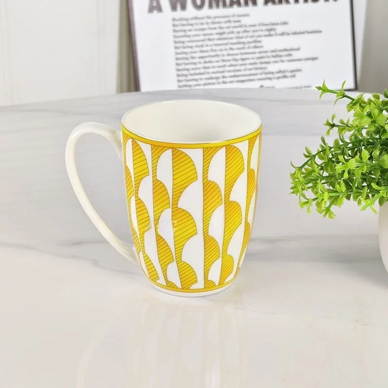 Sunshine Series Ceramic Mug Breakfast Water Cup Office Home Bone China Cup Gift Recommendation