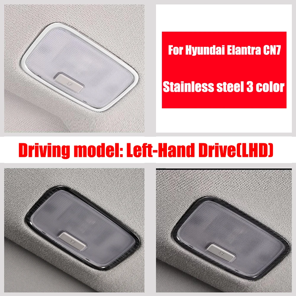 

Stainless steel Rear Reading Lights Cover Trim For Hyundai Elantra CN7 2020 2021 Interior Reading Light Decorative Frame 1pcs