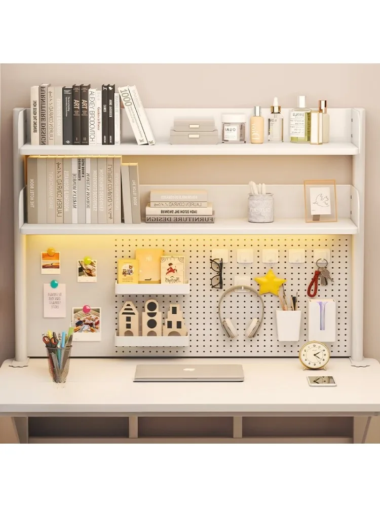 Desktop-Aufbewahrungsregal mit Lochplatte, Schreibtisch-Organizer, Computer-Bücherregal, Büro-Studiertisch-Displayständer, Arbeitsplatz-Organizer